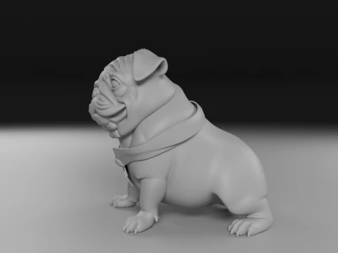 Pug dog 3D Print Model