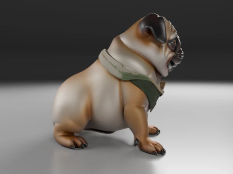 Pug dog 3D Print Model