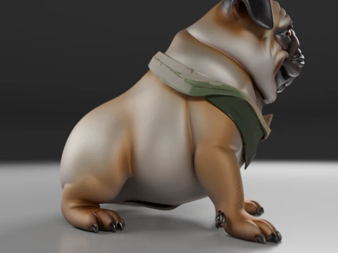 Pug dog 3D Print Model