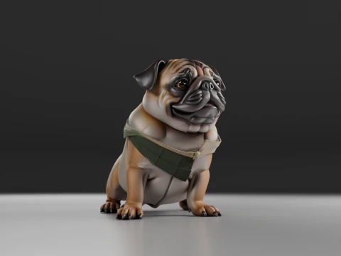 Pug dog 3D Print Model