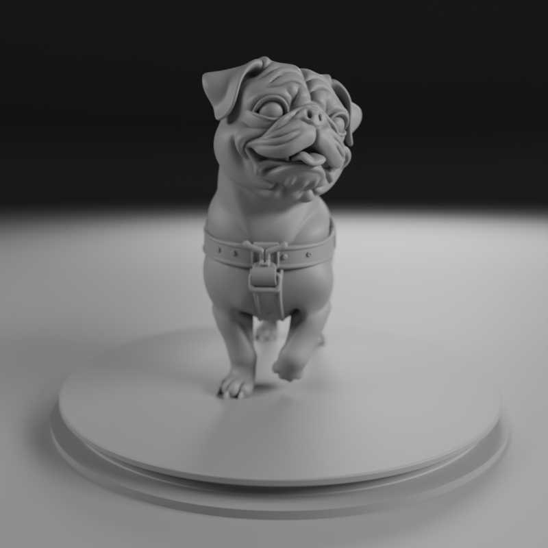 Pug köpeği 3D Baskı Modeli .c4d .max .obj .3ds .fbx .stl .blend