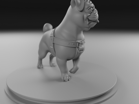 Pug köpeği 3D Baskı Modeli