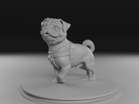 Pug köpeği 3D Baskı Modeli