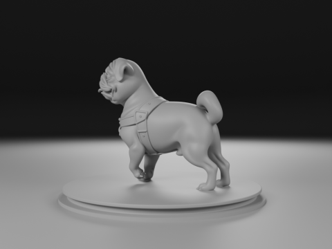 Pug köpeği 3D Baskı Modeli