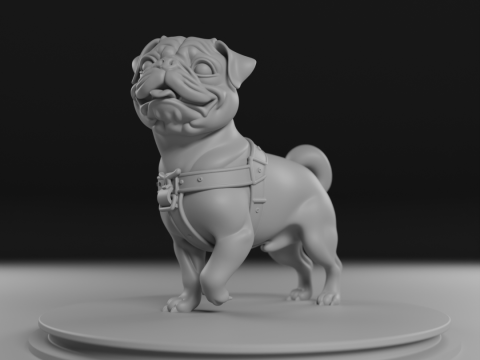 Pug köpeği 3D Baskı Modeli