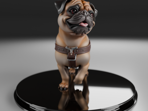 Pug köpeği 3D Baskı Modeli