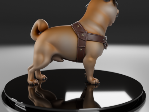 Pug köpeği 3D Baskı Modeli