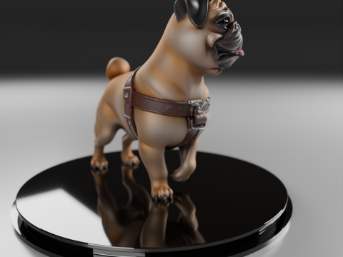Pug köpeği 3D Baskı Modeli