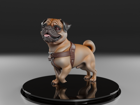 Pug köpeği 3D Baskı Modeli