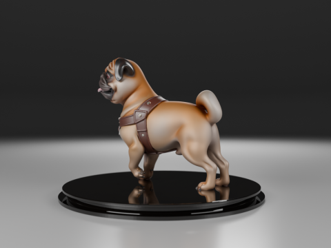 Pug köpeği 3D Baskı Modeli