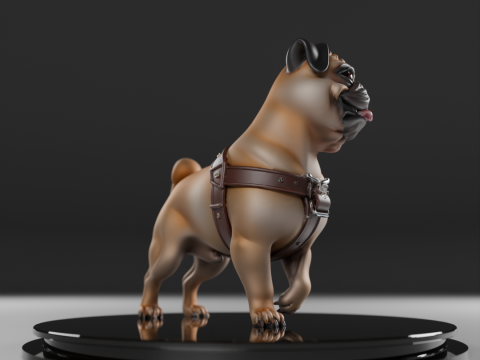 Pug köpeği 3D Baskı Modeli
