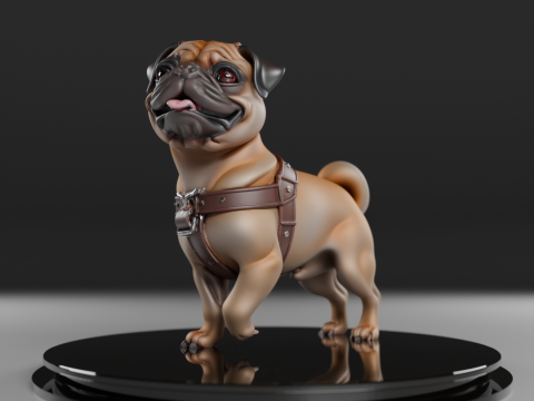 Pug köpeği 3D Baskı Modeli