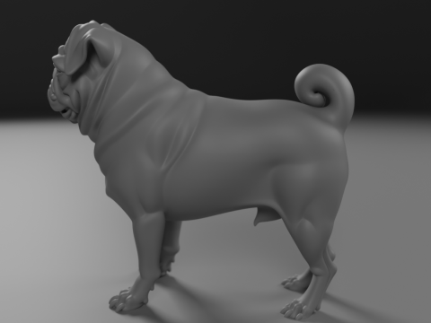 Pug 3D Baskı Modeli