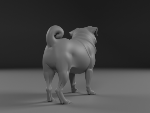 Pug 3D Baskı Modeli