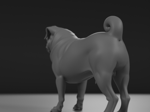 Pug 3D Baskı Modeli