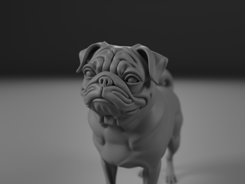Pug 3D Baskı Modeli