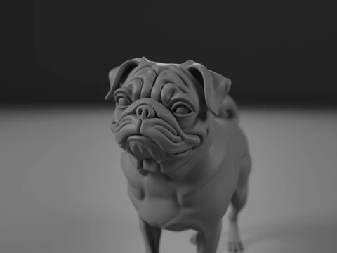 Pug 3D Print Model