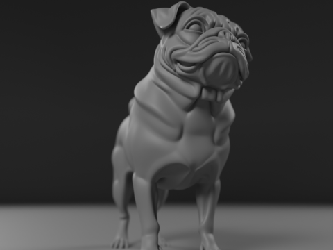 Pug 3D Baskı Modeli