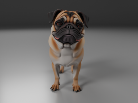 Pug 3D Baskı Modeli