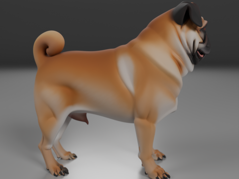 Pug 3D Baskı Modeli