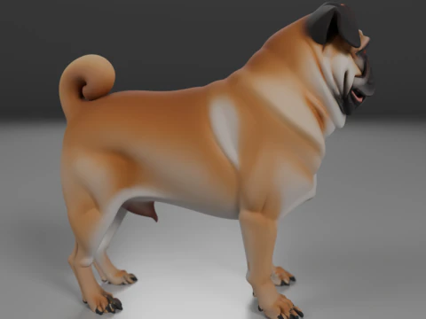 Pug 3D Print Model
