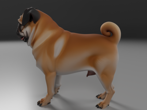 Pug 3D Baskı Modeli