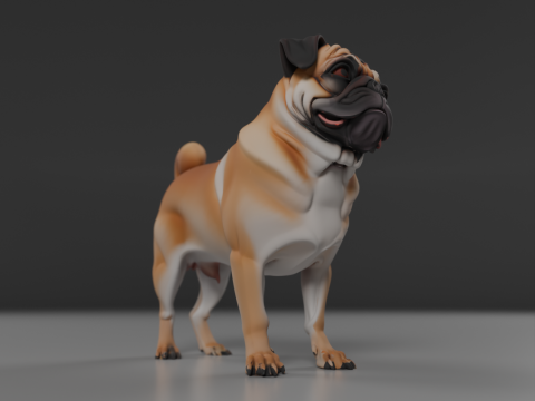 Pug 3D Baskı Modeli