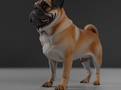 Pug 3D Baskı Modeli