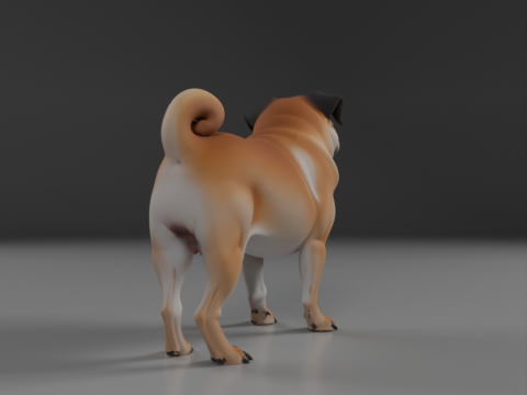 Pug 3D Baskı Modeli