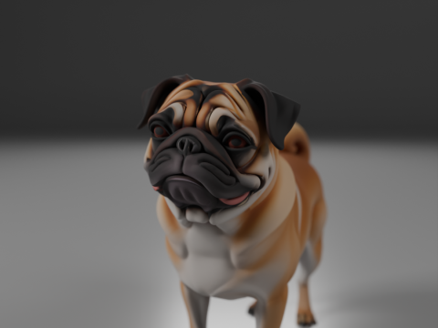 Pug 3D Baskı Modeli