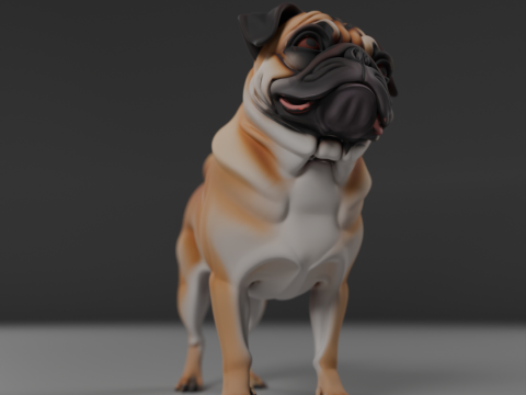 Pug 3D Baskı Modeli