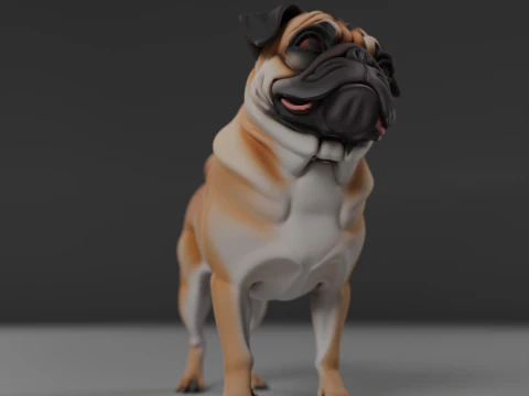 Pug 3D Print Model