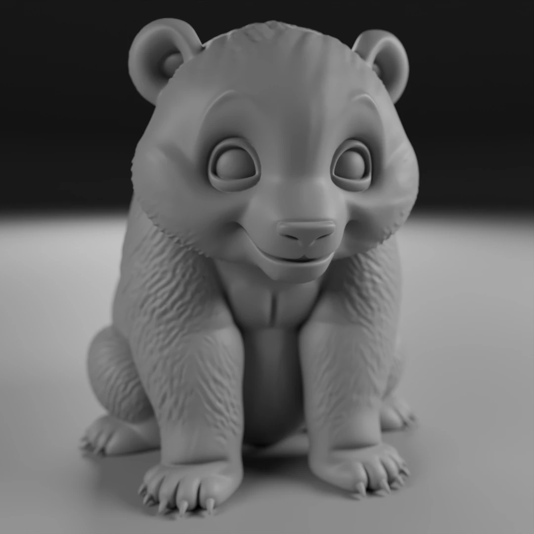Panda bear 3D Print Model .c4d .max .obj .3ds .fbx .stl .blend