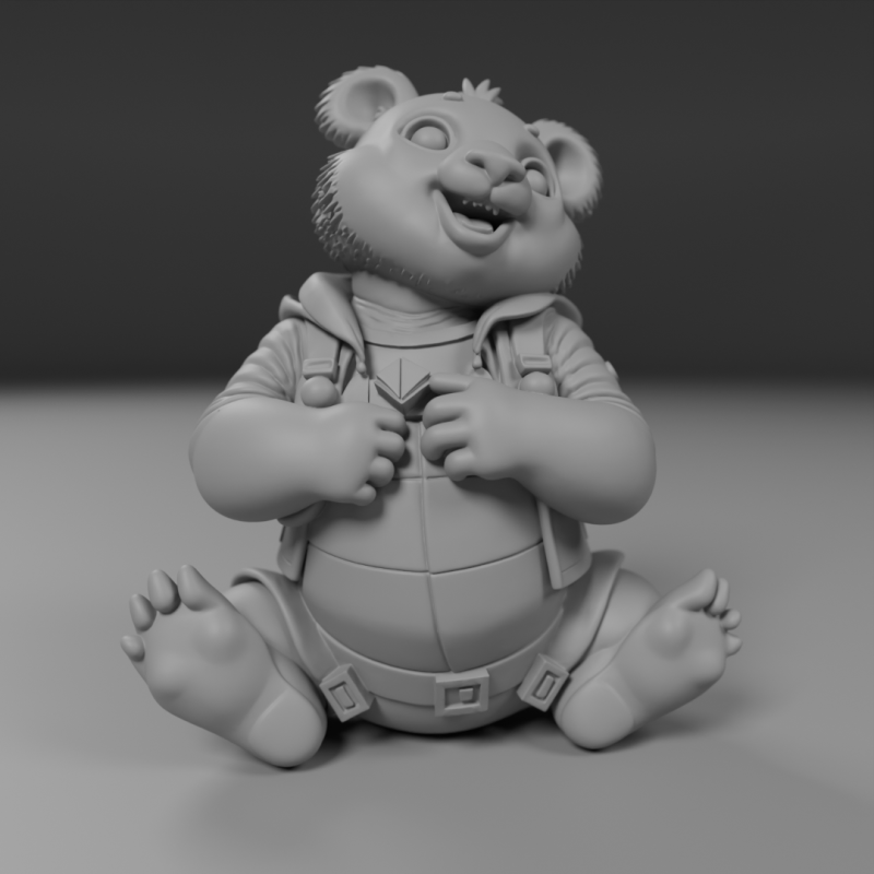 Teenage panda bear 3D Print Model .c4d .max .obj .3ds .fbx .stl .blend