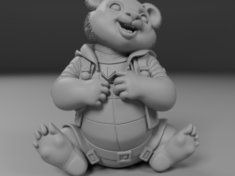 Teenage panda bear 3D Print Model
