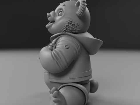 Teenage panda bear 3D Print Model