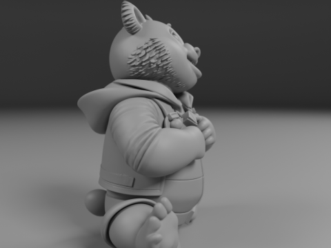 Teenage panda bear 3D Print Model