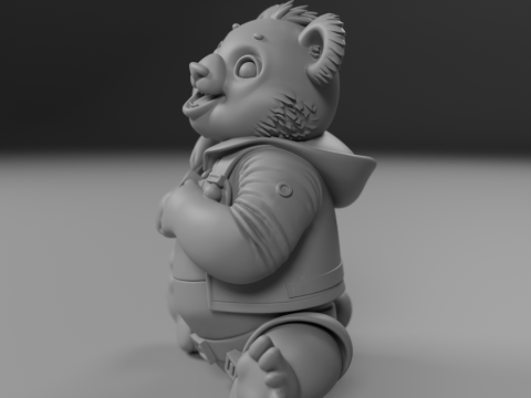 Teenage panda bear 3D Print Model