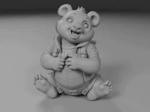 Teenage panda bear 3D Print Model