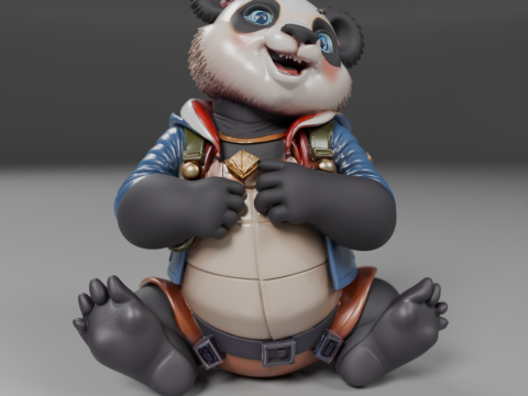 Teenage panda bear 3D Print Model