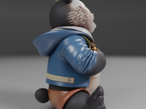 Teenage panda bear 3D Print Model