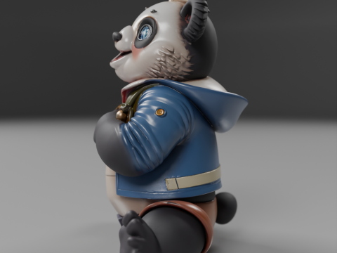 Teenage panda bear 3D Print Model
