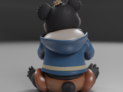 Teenage panda bear 3D Print Model