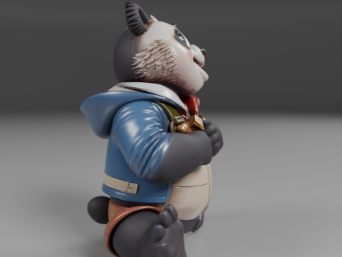 Teenage panda bear 3D Print Model