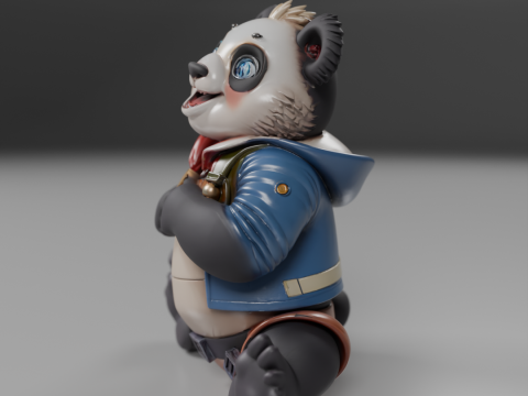 Teenage panda bear 3D Print Model