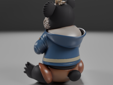 Teenage panda bear 3D Print Model