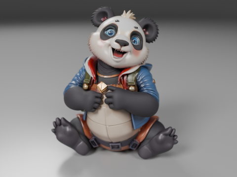 Teenage panda bear 3D Print Model