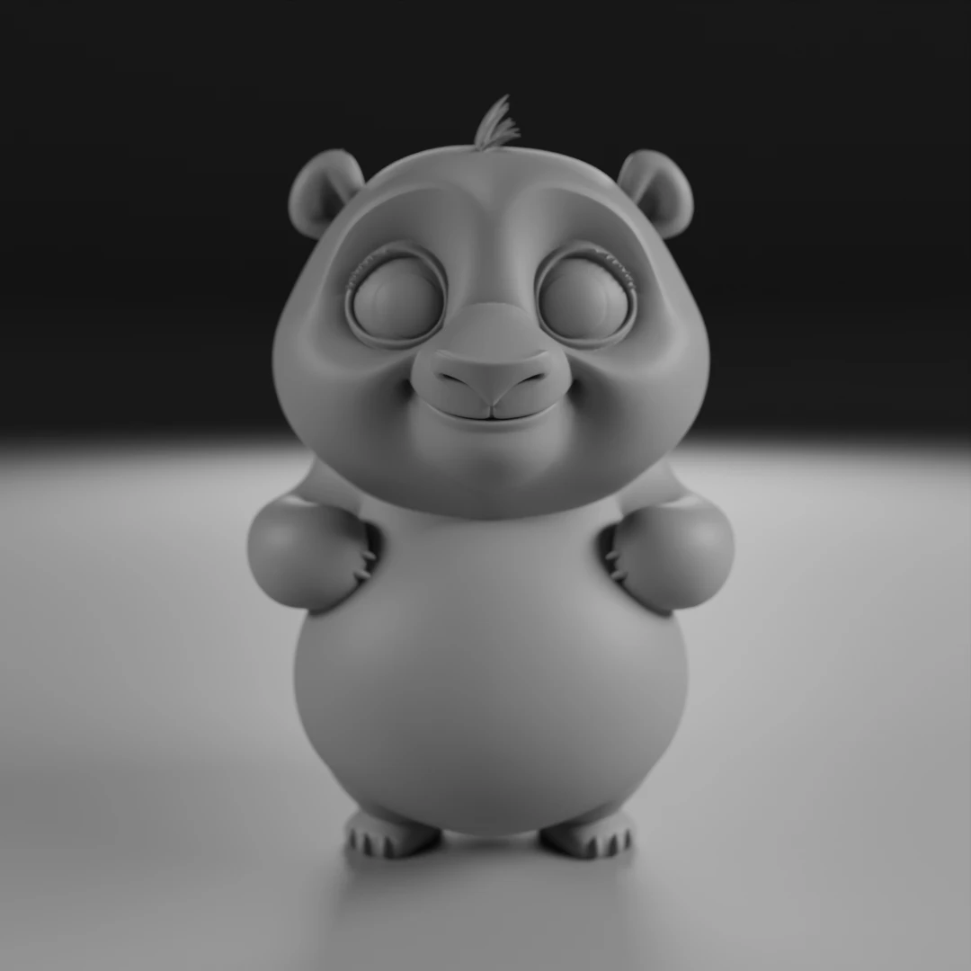 Cute panda bear 3D Print Model .c4d .max .obj .3ds .fbx .stl .blend 