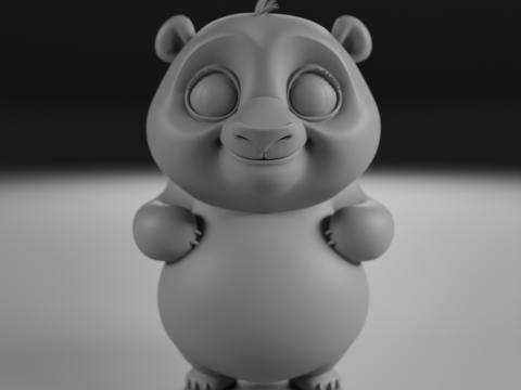 Cute panda bear 3D Print Model