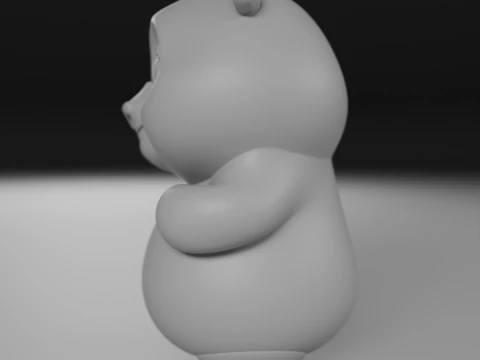 Cute panda bear 3D Print Model